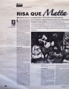 Articulo sobre Matta, La Nacion